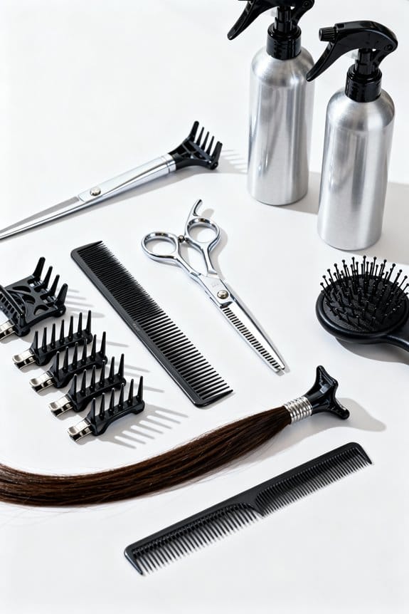 preparing long hair layers