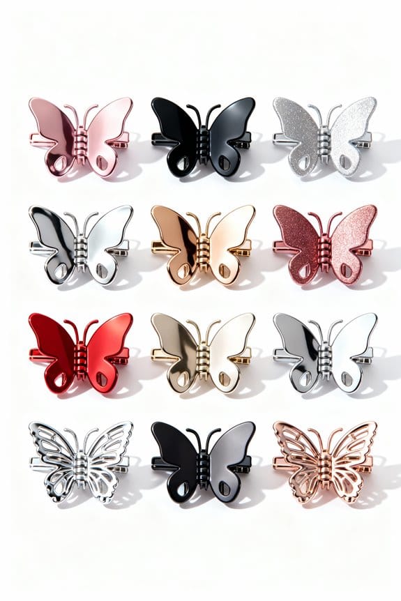 trendy butterfly hair clips