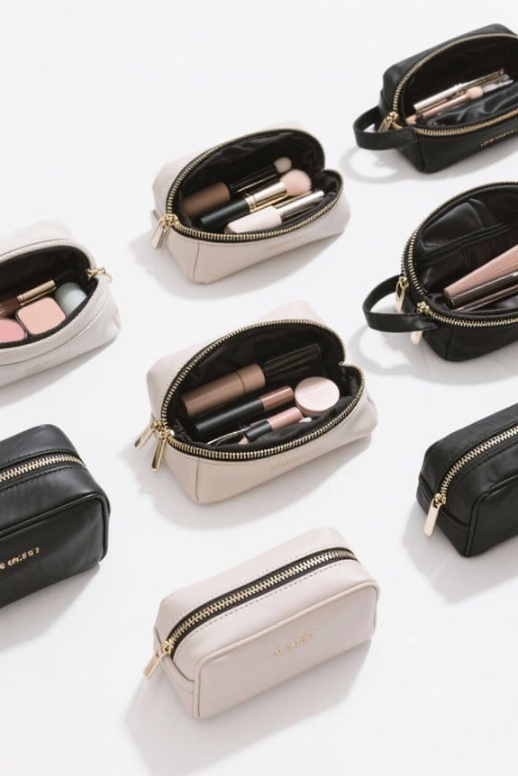 trendy travel makeup containers